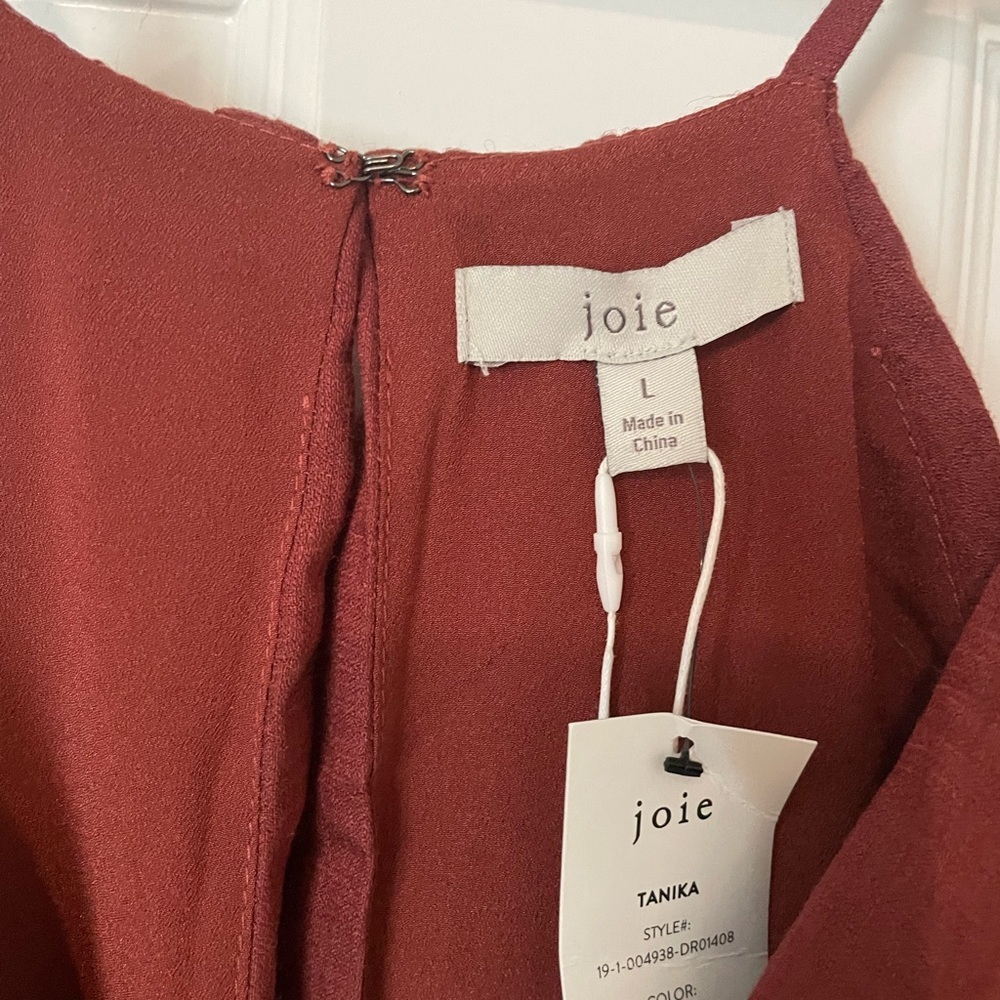 Joie Women's Red Sleeveless V Neck Tanika Tulip Front Midi Dress Size L‎ NWT - Picture 5 of 9